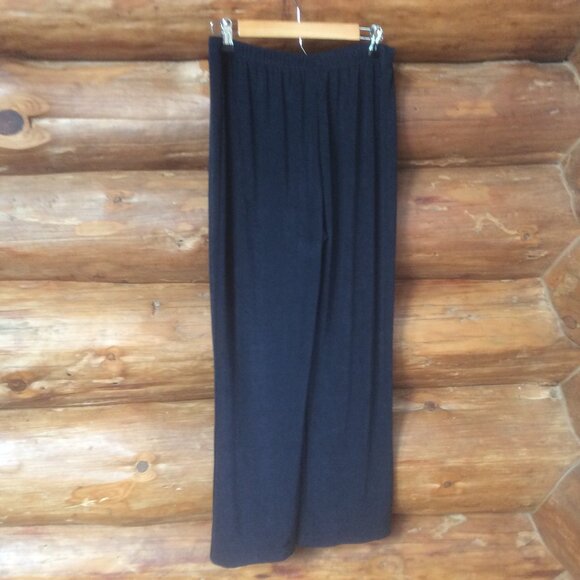 Chicos Travelers Navy Blue Wide Leg High Rise Liquid Boho Flowy Pant Size 12/14S - Picture 6 of 6